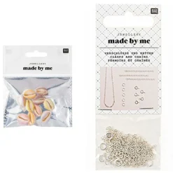 Rico Design Bijoux Et Perles | - 10 perles coquillages pastel + fermoirs fins et chaînes argentés