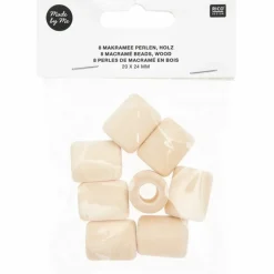 Rico Design - 8 perles cylindriques - bois nature - 24 mm Hot