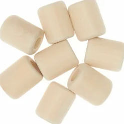 Rico Design - 8 perles cylindriques - bois nature - 24 mm Hot