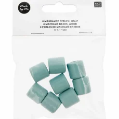 Rico Design Bijoux Et Perles | - 8 perles cylindriques - bois turquoise - 17 mm