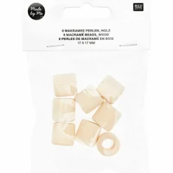 Rico Design Bijoux Et Perles | - 8 perles cylindriques - bois nature - 17 mm