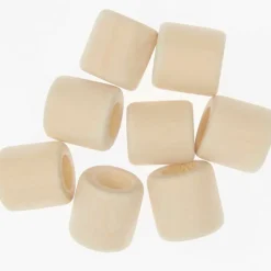Rico Design Bijoux Et Perles | - 8 perles cylindriques - bois nature - 17 mm