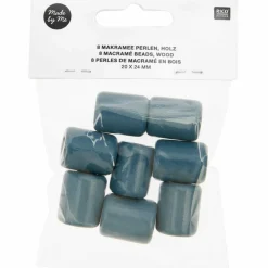 Rico Design Bijoux Et Perles | - 8 perles cylindriques - bois pétrole - 20 mm