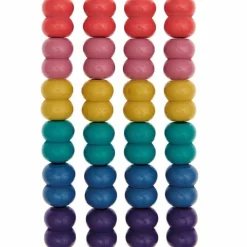 Rico Design - 24 perles rondes doubles - bois arc-en-ciel - 22 mm Outlet