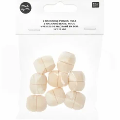 Rico Design Bijoux Et Perles | - 8 perles rondes fantaisie - bois nature - 22 mm