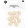 Rico Design Bijoux Et Perles | - 10 perles rondes macramé - bois nature - 20 mm