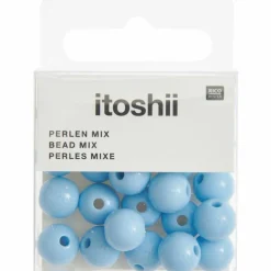 Rico Design Bijoux Et Perles | - 24 perles rondes 10 mm - bleu-gris