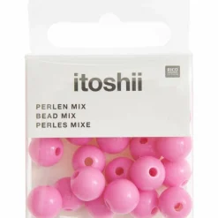 Rico Design - 24 perles rondes 10 mm - fuchsia