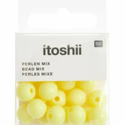 Rico Design Bijoux Et Perles | - 24 perles rondes 10 mm - jaune