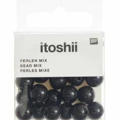 Rico Design Bijoux Et Perles | - 24 perles rondes 10 mm - noir