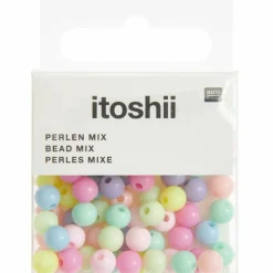 Rico Design Bijoux Et Perles | - 80 perles rondes 6 mm - pastel arc-en-ciel