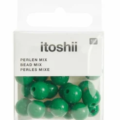 Rico Design Bijoux Et Perles | - 24 perles rondes 10 mm - vert foncé