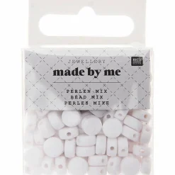 Rico Design Bijoux Et Perles | - 165 perles rondes 5 x 7 mm - blanc