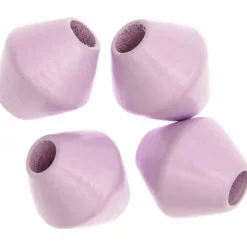 Rico Design - 4 perles toupies pour macramé - bois lilas - 30 mm Best