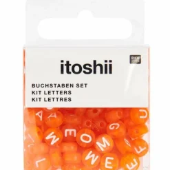 Rico Design Bijoux Et Perles | - 165 perles 5 x 7 mm - lettres rondes - orange