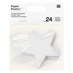 Rico Design Décoration Créative | - 25 étiquettes à suspendre étoiles pailletées