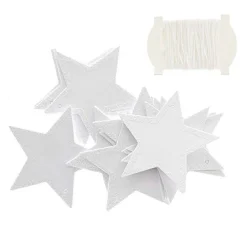 Rico Design Décoration Créative | - 25 étiquettes à suspendre étoiles pailletées