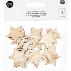Rico Design - 20 étoiles en bois naturel petit 30 mm Best