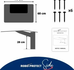 Robot Protect Tondeuses | - Abri robot tondeuse multimarque Side 60 x 70 x 28 cm | Résistant aux intempéries Protection UV | Made in Europe