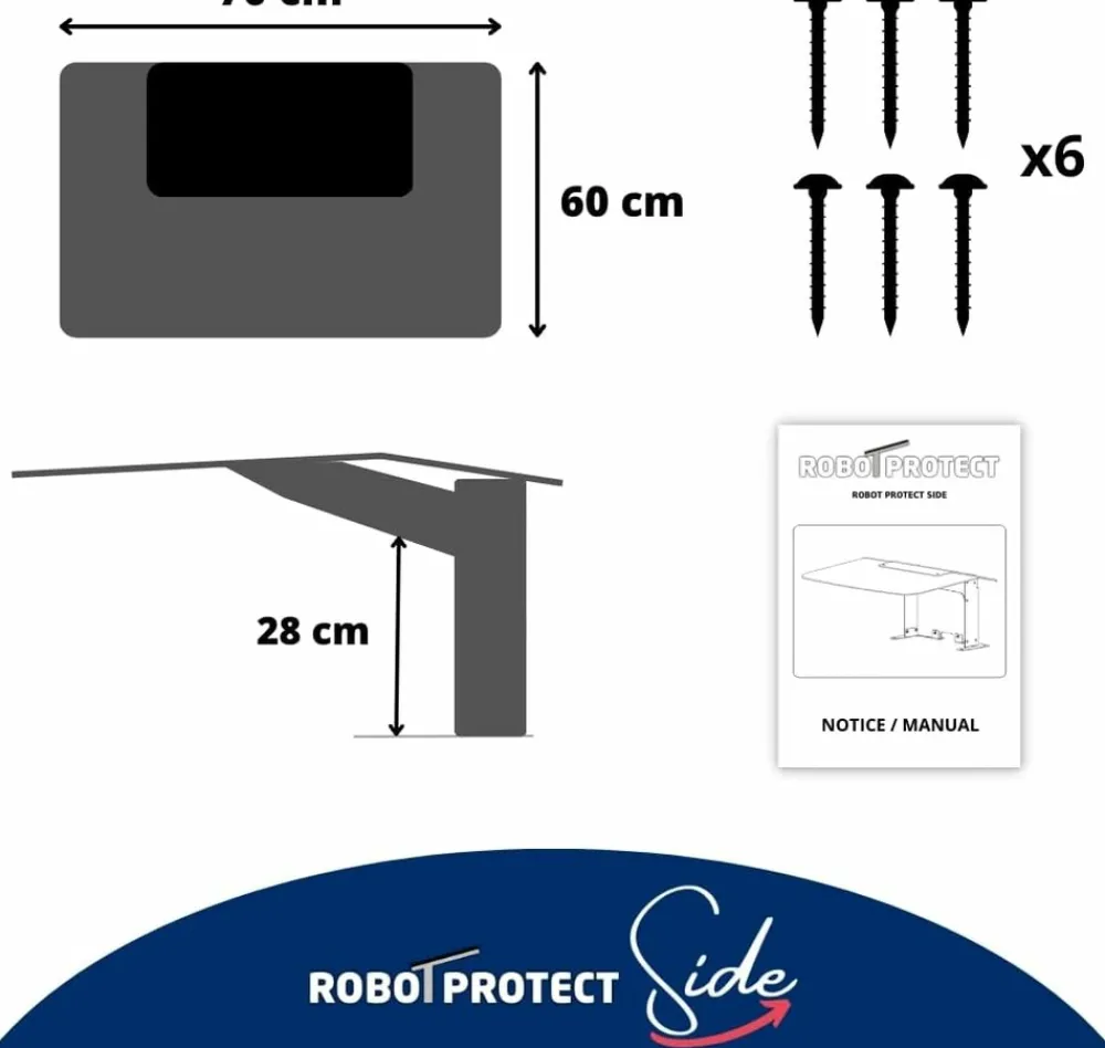 Robot Protect Tondeuses | - Abri robot tondeuse multimarque Side 60 x 70 x 28 cm | Résistant aux intempéries Protection UV | Made in Europe
