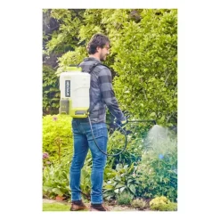 Ryobi Traitement Et Pulvérisation | - Pulvérisateur a dos 18 v - - jusqu'a 6,2 bars - débit 1 l/min a 1,8 l/min - réservoir 15 l