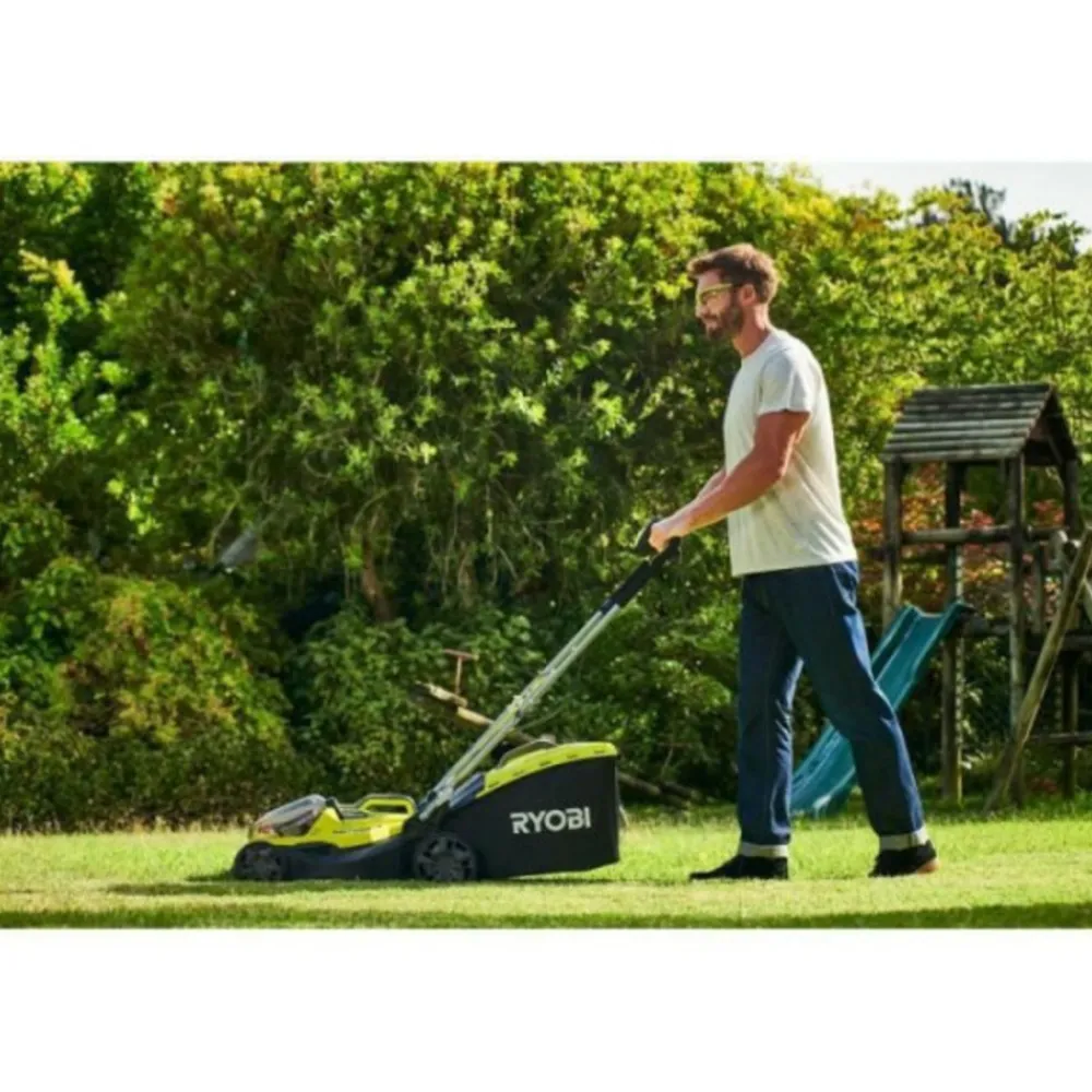 Ryobi - Tondeuse a gazon - poussée hybride 36v (alimentation par 2 batteries one+™) - coupe 37 cm + 2 batteries 5 ah & charg. - ry Discount