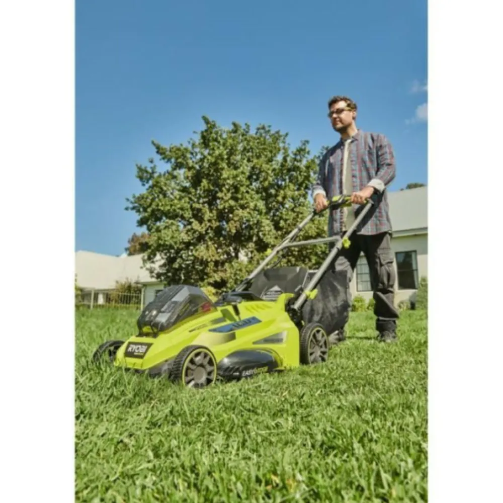 Ryobi - Tondeuse a gazon - 36v maxpower power assist™ brushless - ø coupe 46 cm - ramassage/mulching + batterie 5 ah & charg. - rl