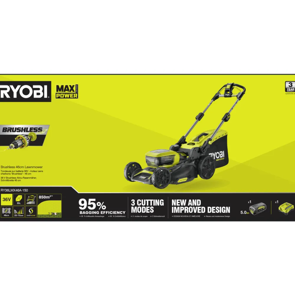 Ryobi - Tondeuse à batterie RY36LMXSP46A-150 Outlet