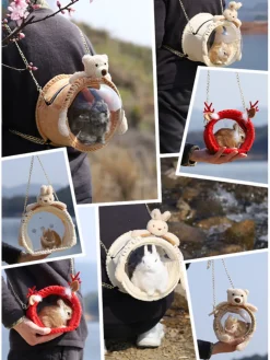 NA Sac de voyage semi-circulaire pour écureuil, chinchilla, hamster, lapin in, cochon d'inde - mcboson Clearance