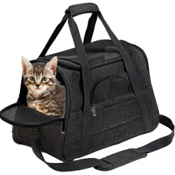 NA Paniers, Transports Et Chatières | Sac à dos de chat portable et respirant pour sorties noir grand downypaws