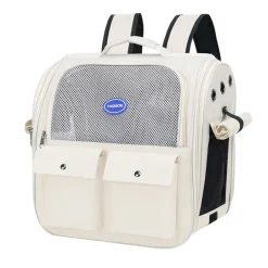 NA Sac à dos pour chat mcboson blanc, pratique anti-griffes, bonne ventilation New