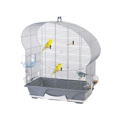 Savic Cages, Volières Et Accessoires | - cage petit oiseau Ellipse 50 argent/gris 70x38x75cm