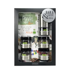 Savor & Sens - Coffret assortiment de 5 poivres bio - 4x15g+1x20g