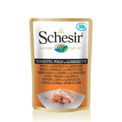 Schesir - Pâtée en gelée thon/poulet/crevettes chat (sachet 85g) - 85 g Discount