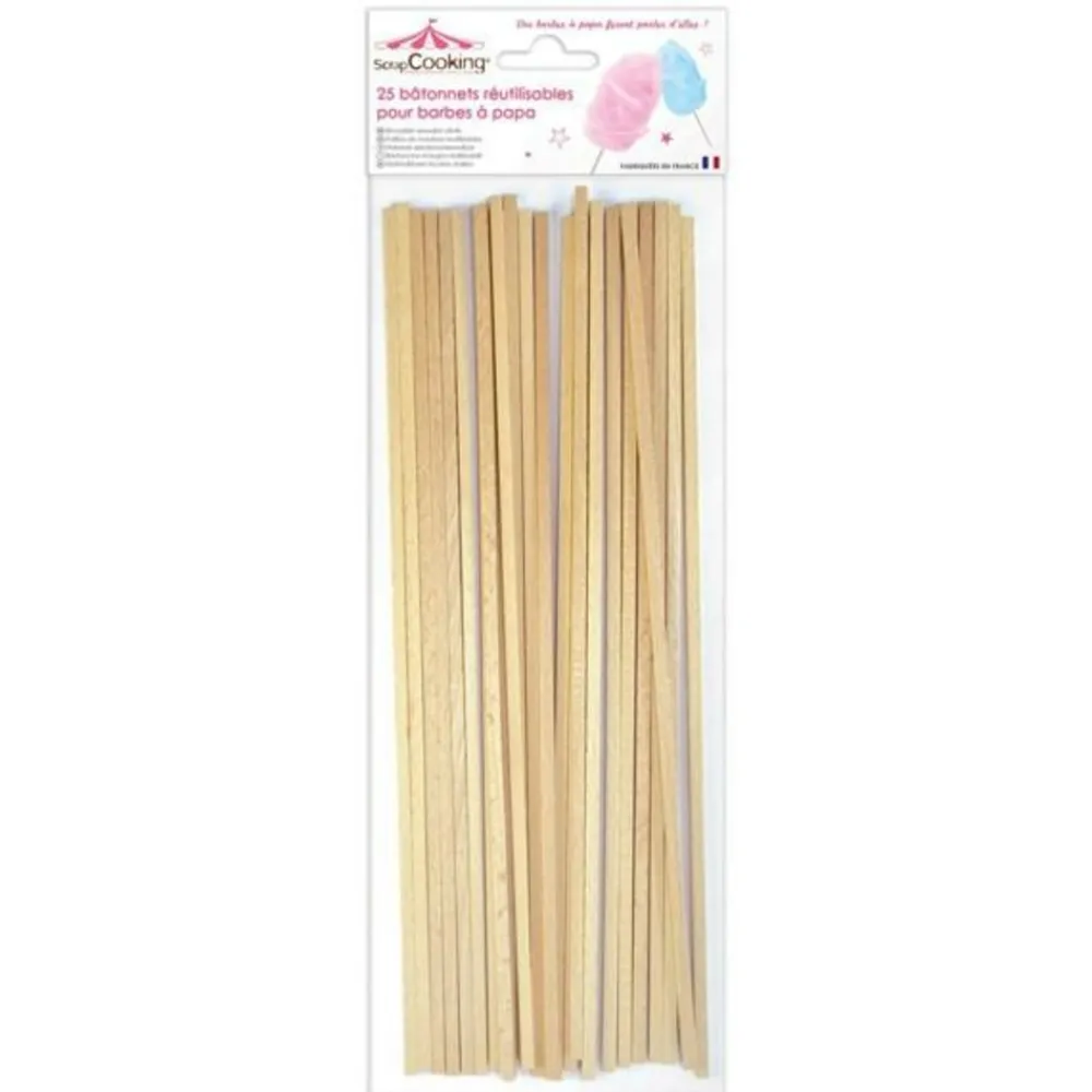 Scrapcooking - 25 bâtonnets pour barbe à papa Clearance