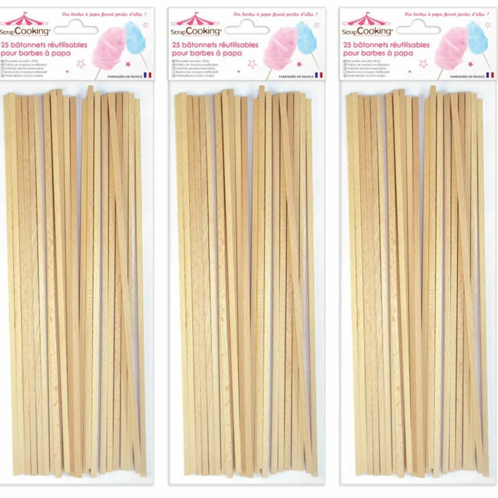 Scrapcooking - 75 bâtonnets pour barbe à papa Discount