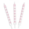Scrapcooking Party Fête Et Anniversaire | - 12 bougies rose à rayures blanches