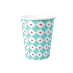 Scrapcooking Party - 8 gobelets - géométrie étoiles bleues - 25 cl Best
