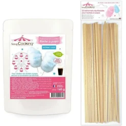 Scrapcooking - Préparation barbe à papa bleue 160 g + 25 bâtonnets Best