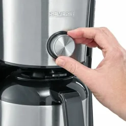 Severin Cuisine Et Arts De La Table | - Cafetière filtre isotherme - 8 tasses - 1 l - 1 000 w - sélecteur d'arôme - inox/noir