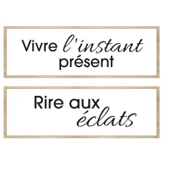 Sil - Cadre décoratif slogan 20 x 60 cm (lot de 2) Online