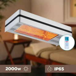 Sined - Chauffage de terrasse infrarouge argente 2000w caldo i box New