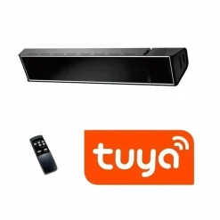 Sined Chauffage D’Extérieur | - Chauffage infrarouge wifi 2000w en verre noir