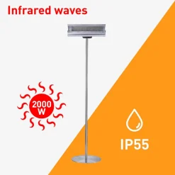 Sined Chauffage D’Extérieur | - Chauffesol gris 2000w stufa infrarossi terra 2000