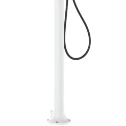 Sined Piscines Et Spas | - Douche blanche alu avec led douchette et capteur sans batterie