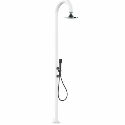 Sined Piscines Et Spas | - Douche blanche alu led capteur 3 jets usage interieurexterieur