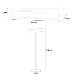 Sined - Rechauffeur infrarouge 2000w verre noir chaud Outlet
