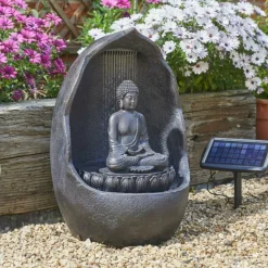 Smart Garden Bassins Et Fontaines | - Fontaine solaire bouddha autonome avec batterie