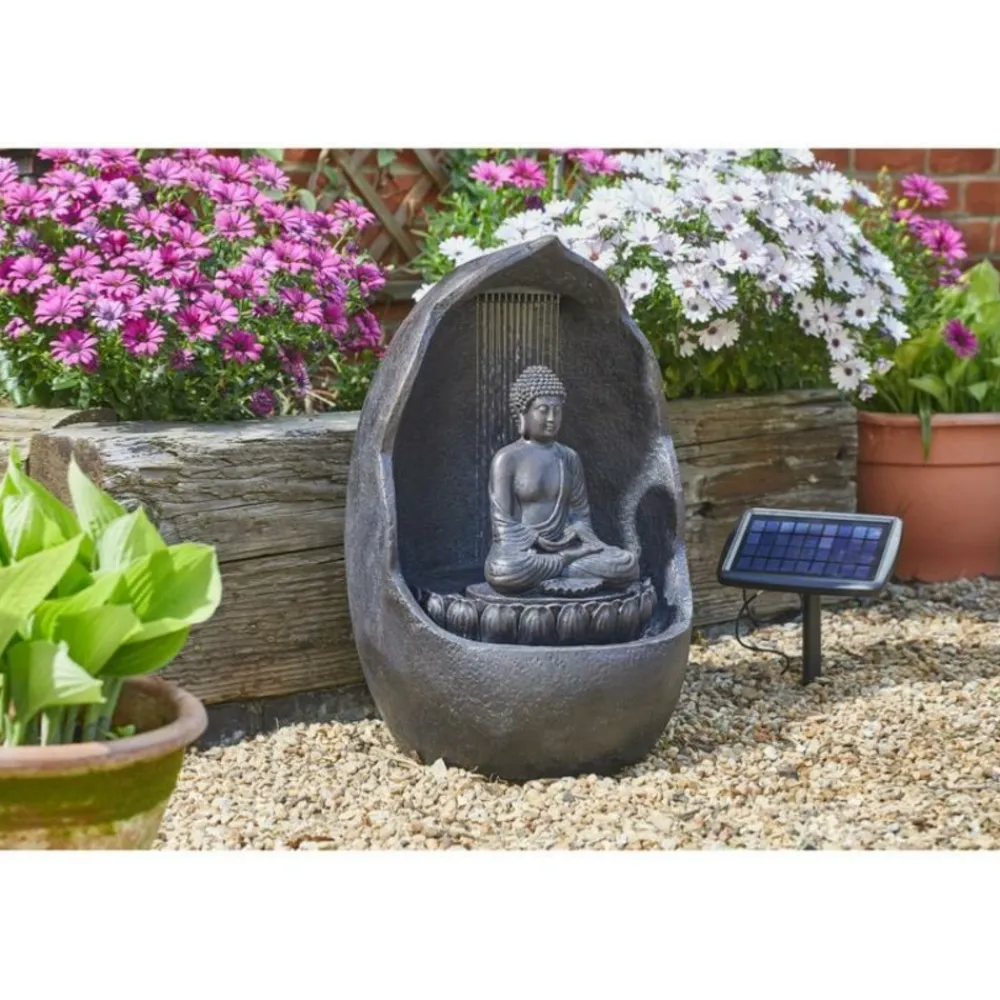 Smart Garden Bassins Et Fontaines | - Fontaine solaire bouddha autonome avec batterie