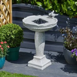 Smart Garden - Fontaine solaire bain d'oiseaux aspect pierre Outlet